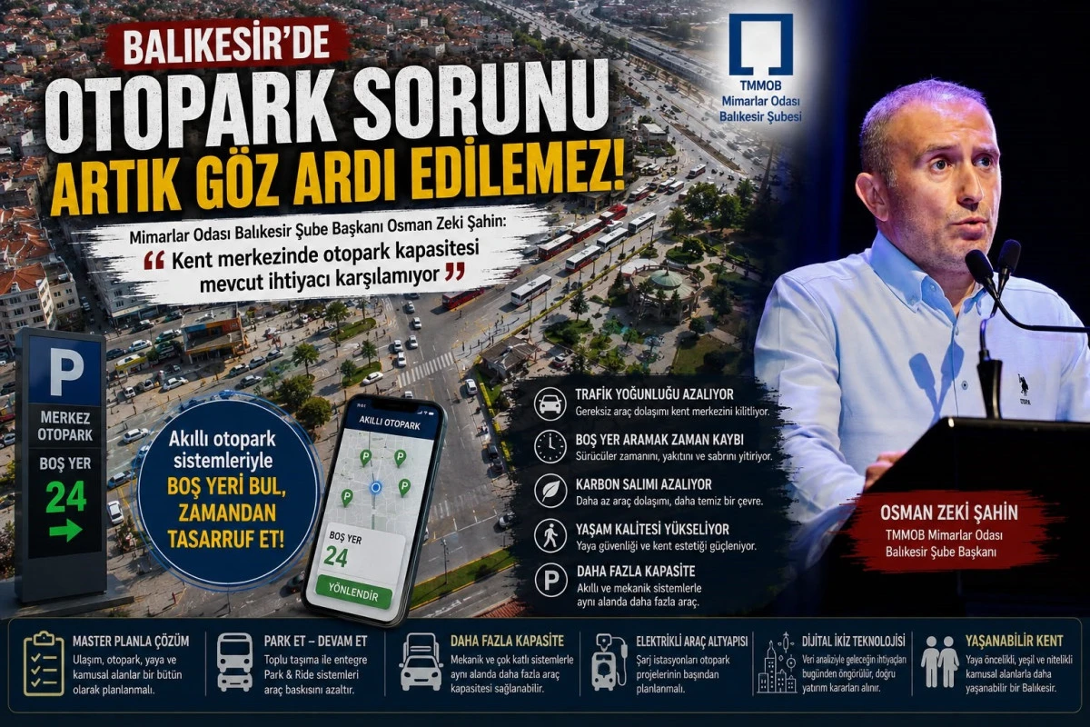 Balıkesir'de otopark sorununa mimarlardan akıllı &ccedil;&ouml;z&uuml;m &ouml;nerisi
