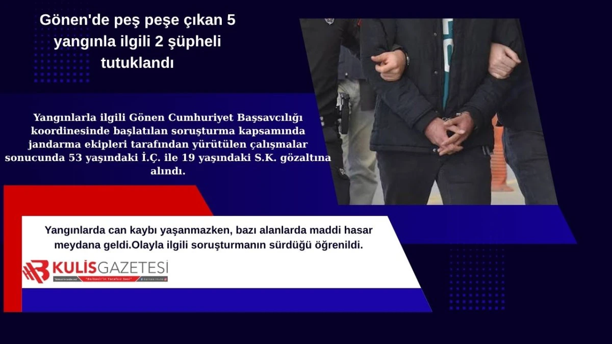 G&ouml;nen'deki Yangınlar Hakkında Kundaklanma Ş&uuml;phesi