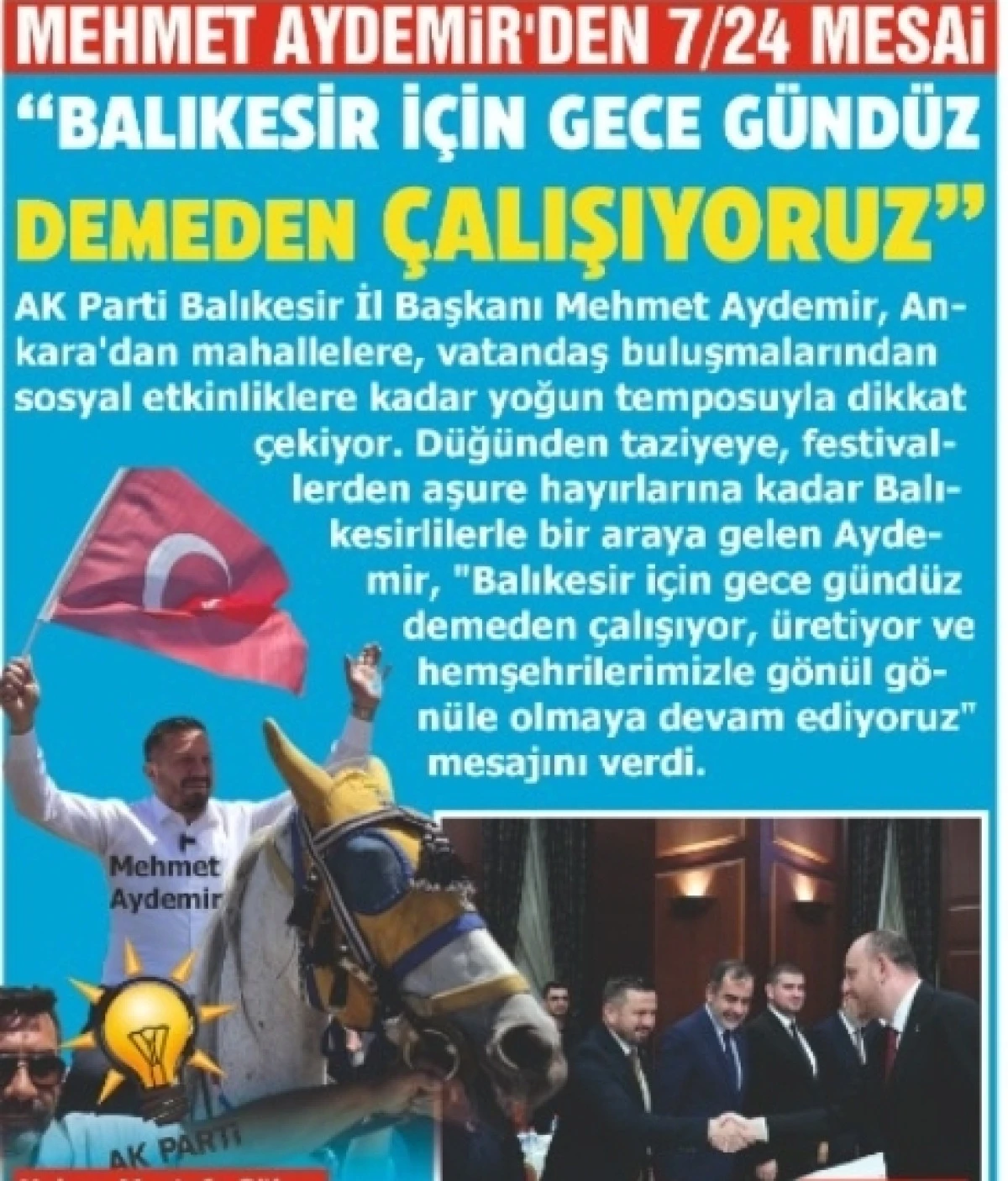 Mehmet Aydemir'den 7/24 Mesai
