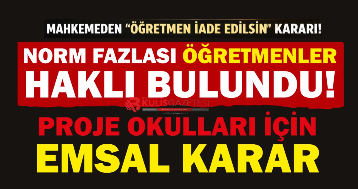 PROJE OKULLARI İ&Ccedil;İN EMSAL KARAR